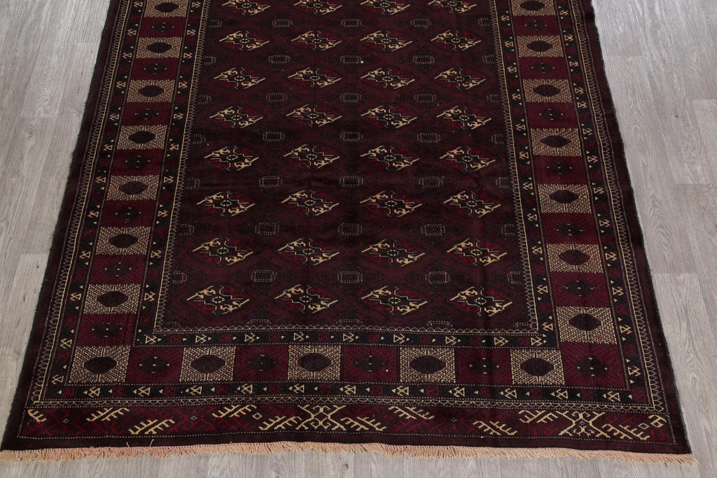 Geometric Balouch Persian Hand-Knotted 7x9 Wool Area Rug