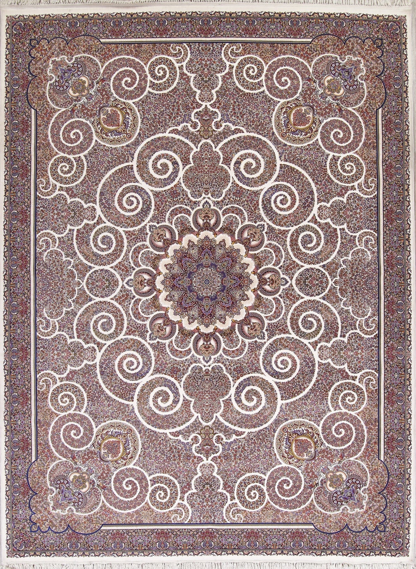Floral Ivory Tabriz Turkish Oriental 10x13 Wool Acrylic Area Rug