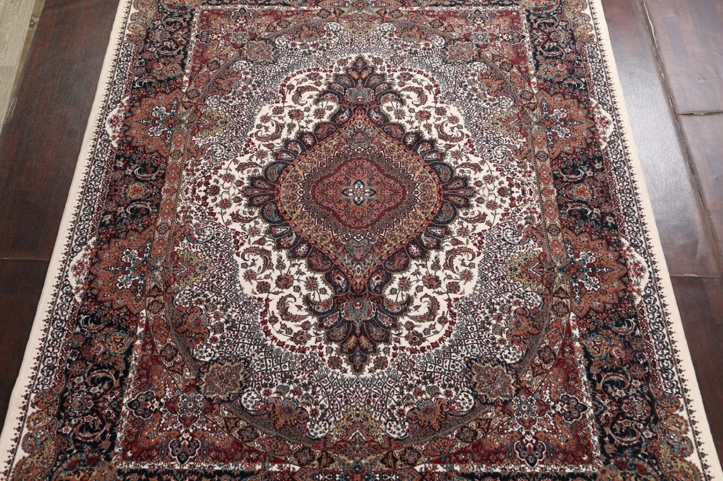 Ivory Tabriz Acrylic Wool Turkish Rug 10x13