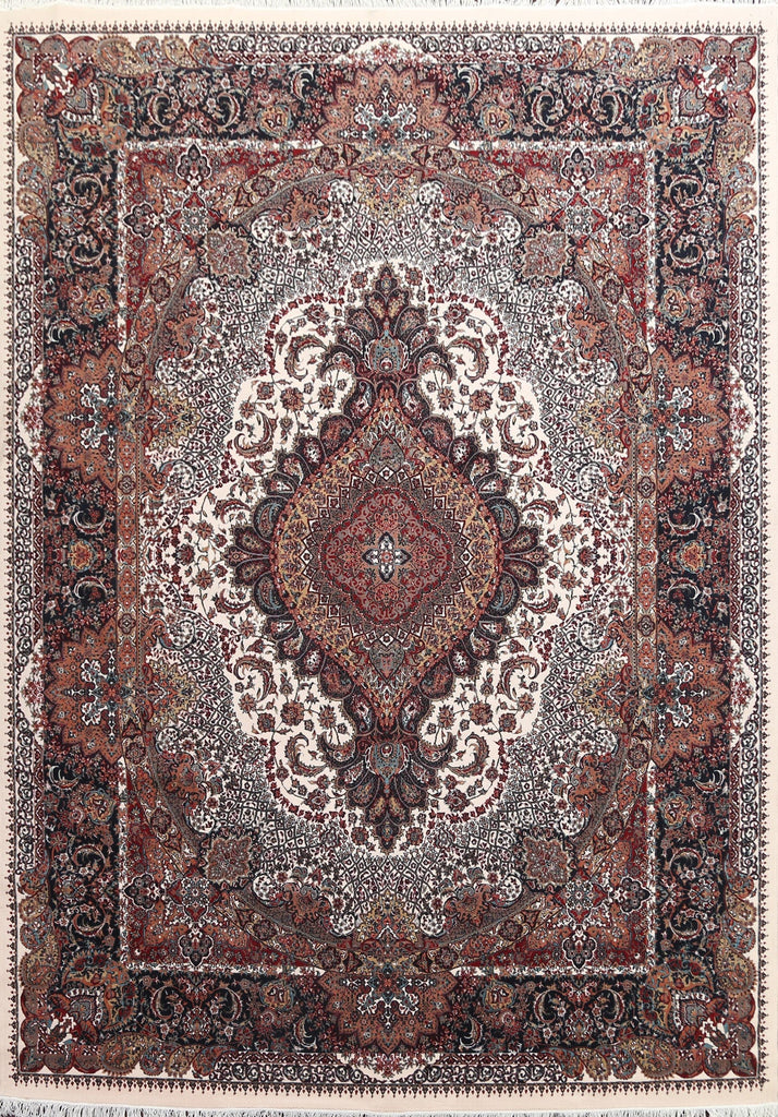 Ivory Tabriz Acrylic Wool Turkish Rug 10x13