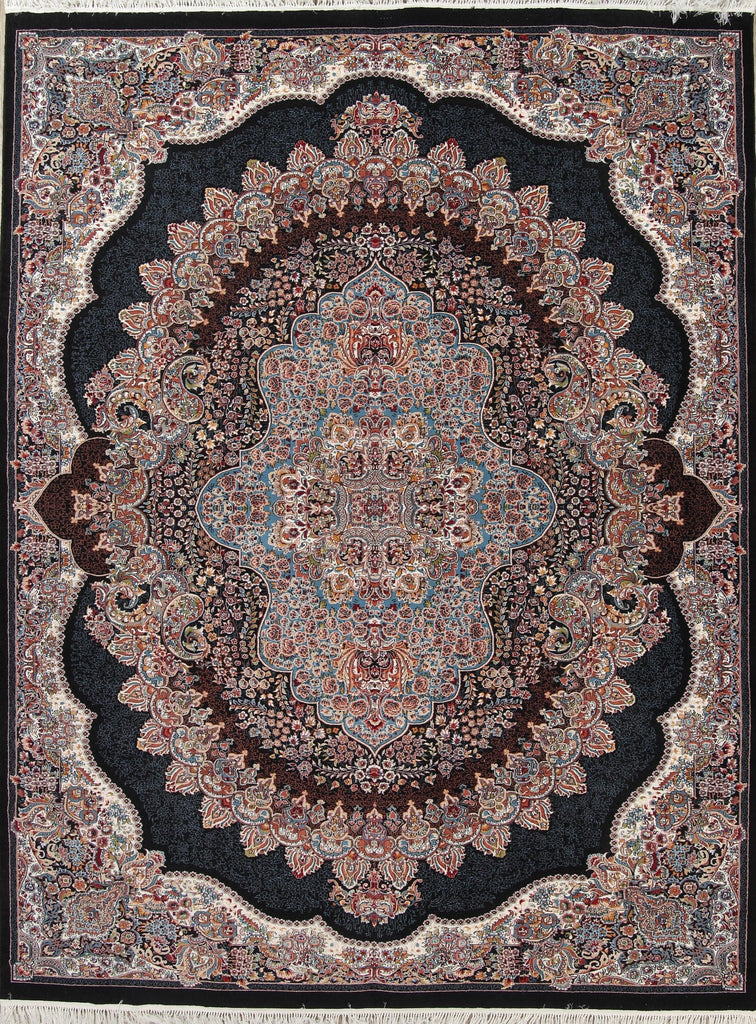 Black Tabriz Turkish Area Rug 10x13