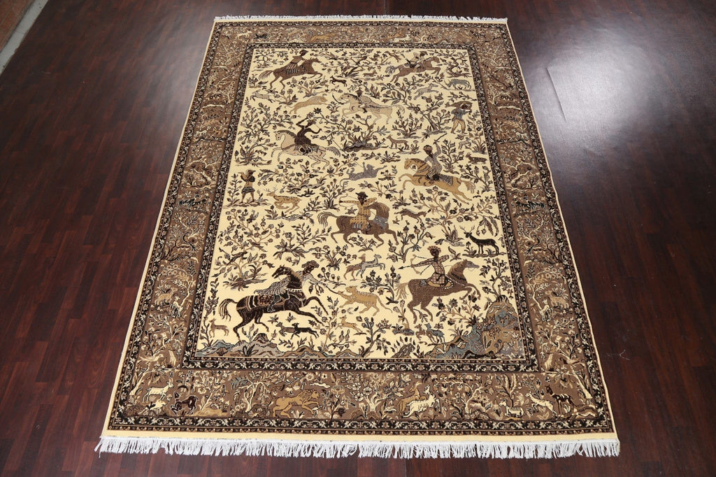 Hunting Design Tabriz Turkish Area Rug 10x13