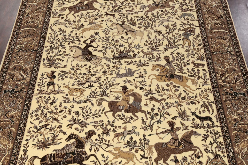 Hunting Design Tabriz Turkish Area Rug 10x13