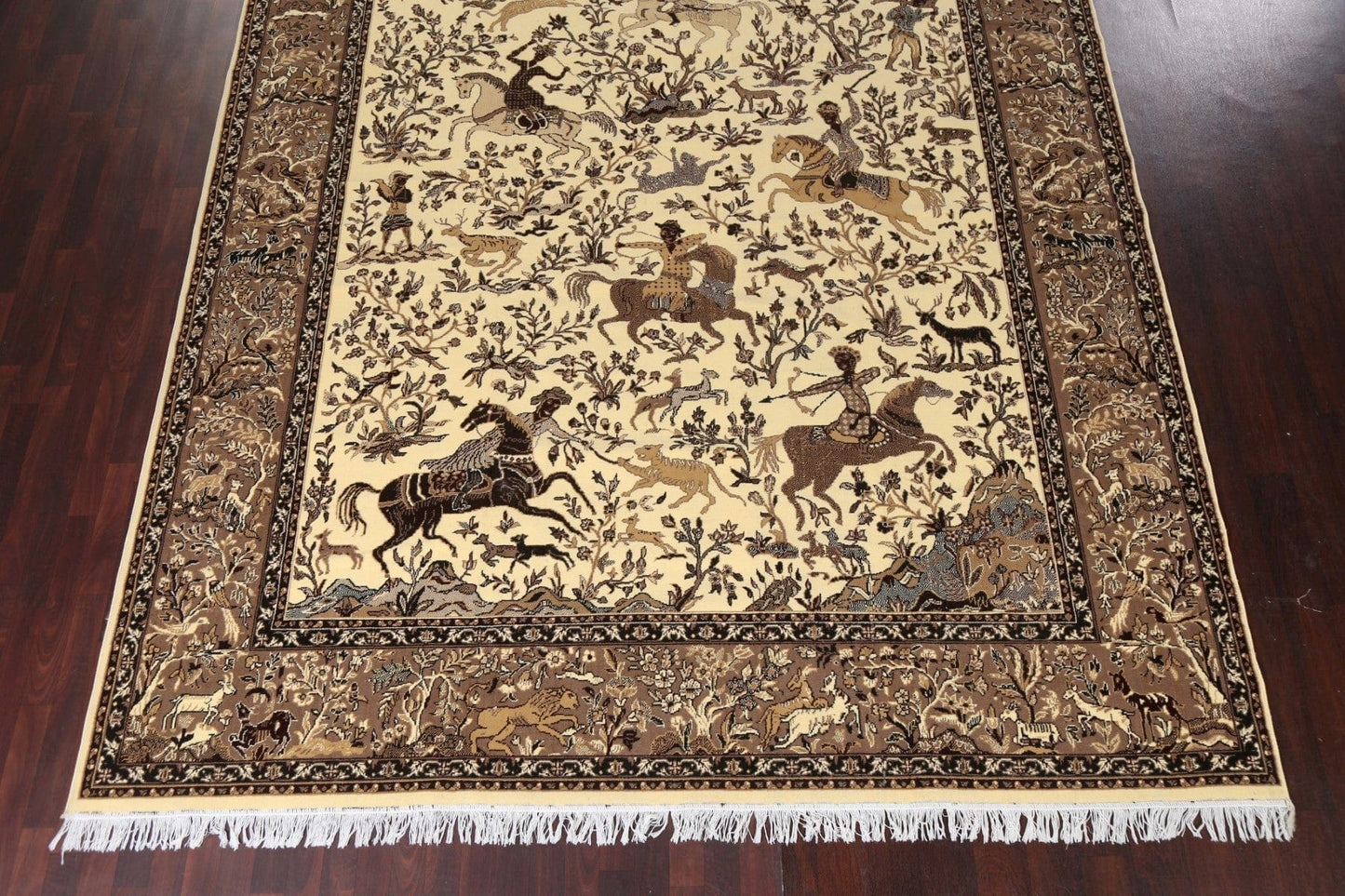 Hunting Design Tabriz Turkish Area Rug 10x13