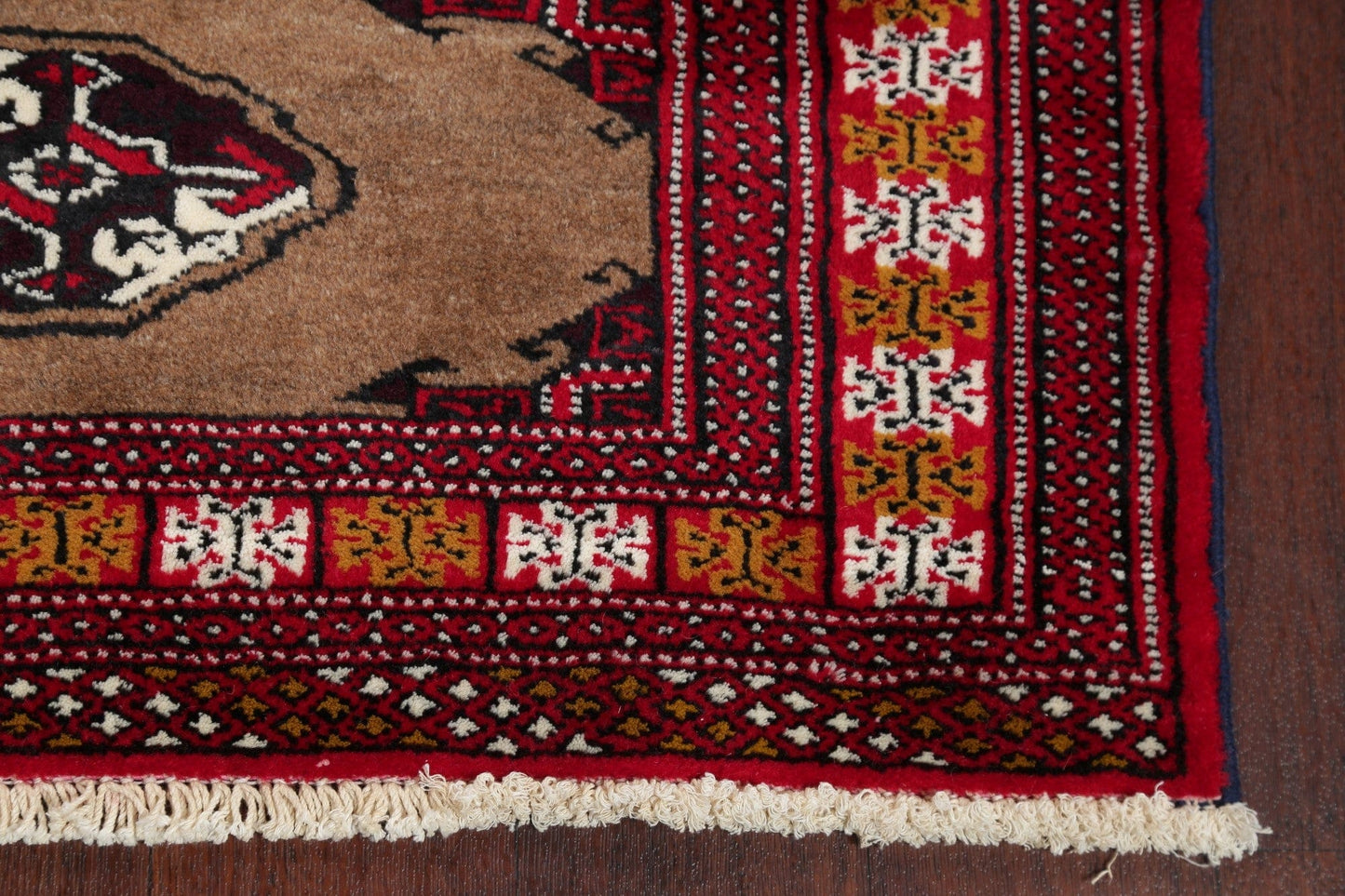 Brown Geometric Balouch Persian Hand-Knotted 3x4 Wool Rug