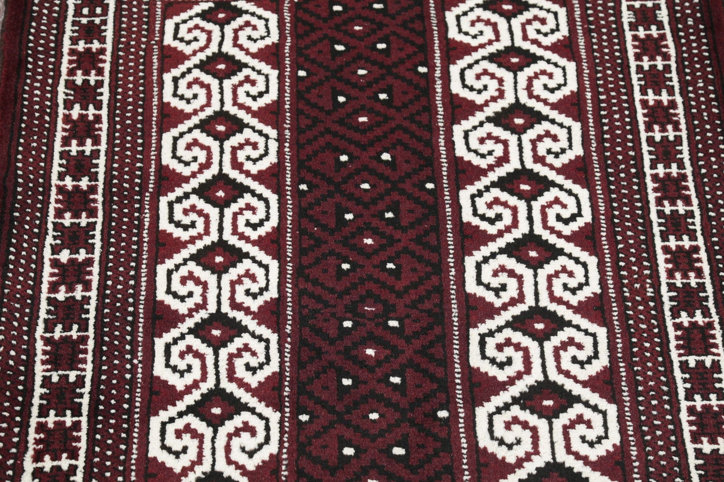 Multi-Colored Geometric Balouch Persian Hand-Knotted 3x4 Wool Rug