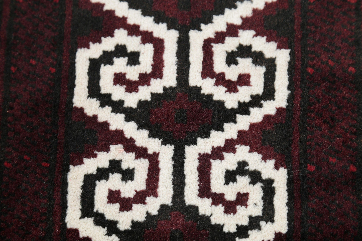 Multi-Colored Geometric Balouch Persian Hand-Knotted 3x4 Wool Rug