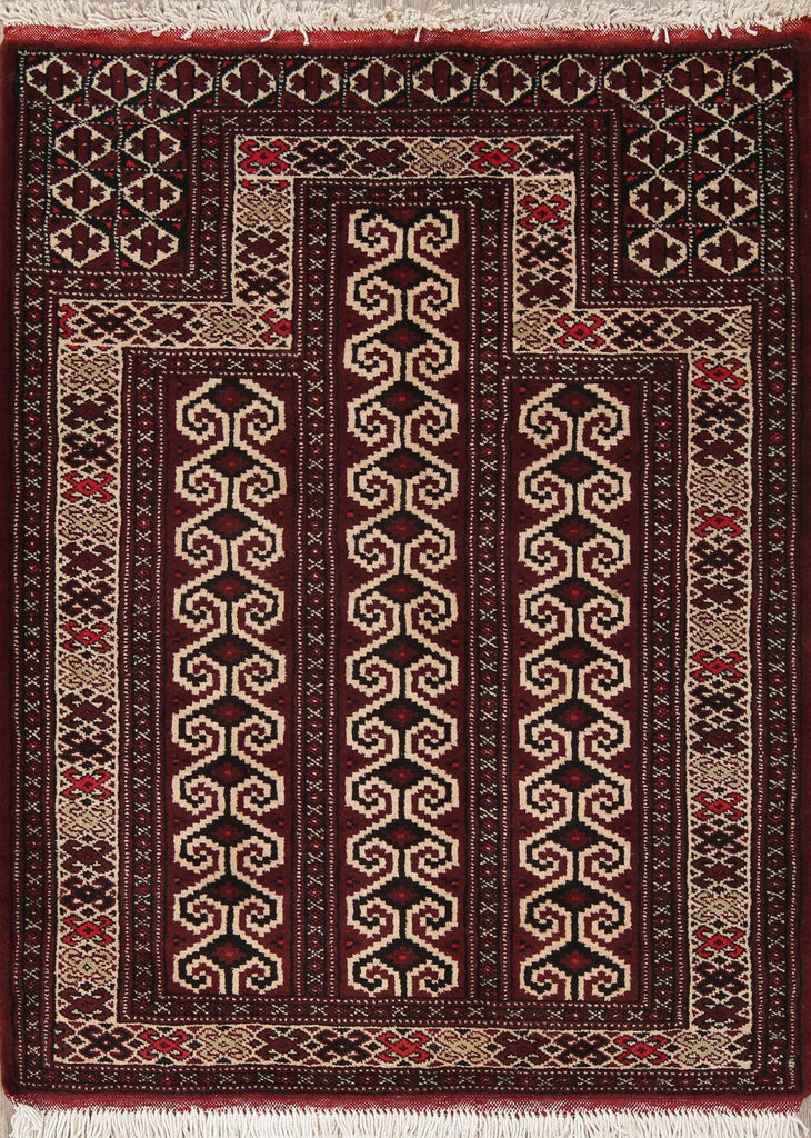 Geometric Balouch Persian Hand-Knotted 3x4 Wool Rug