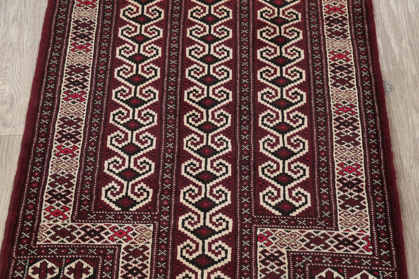 Geometric Balouch Persian Hand-Knotted 3x4 Wool Rug