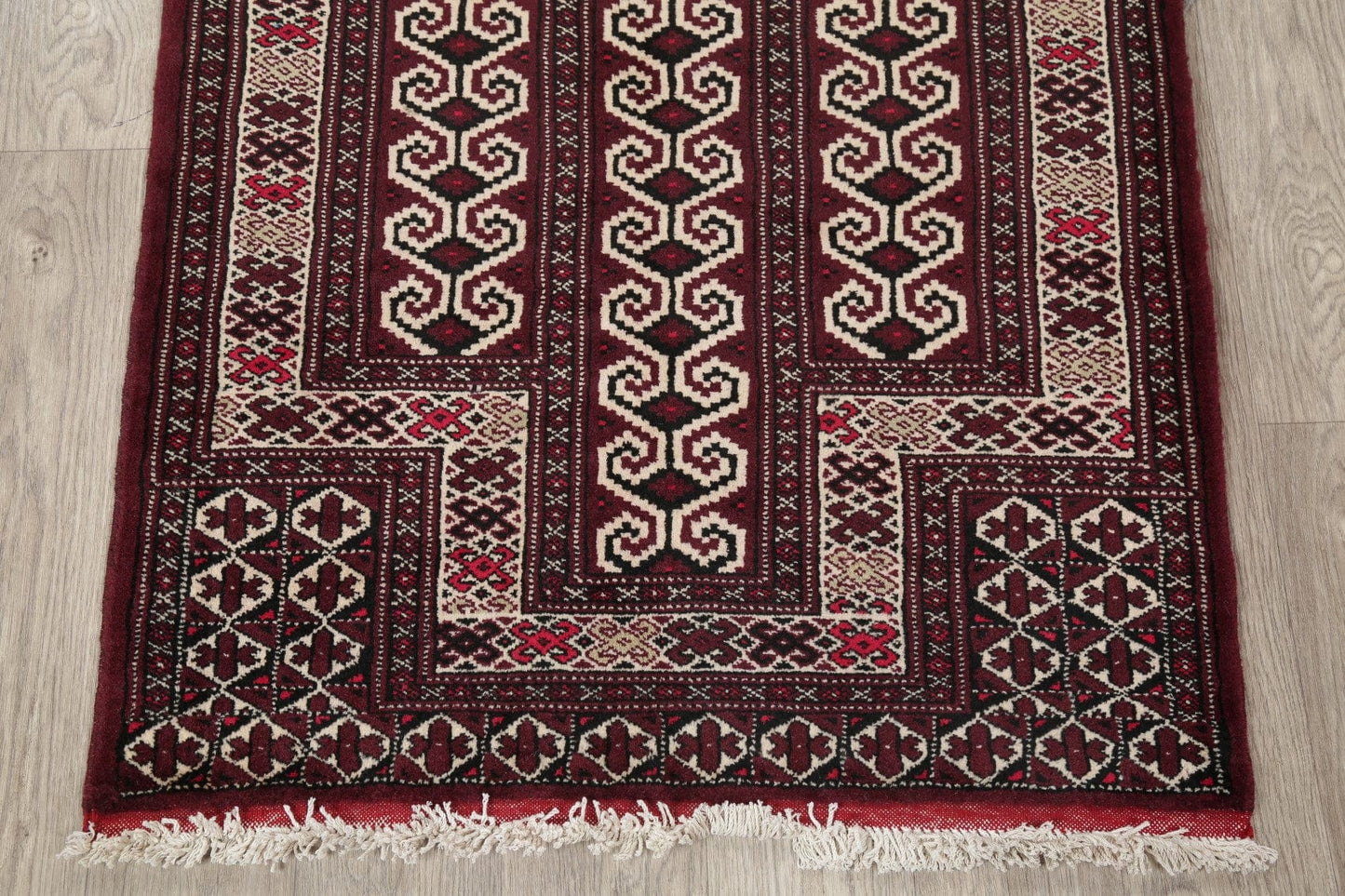 Geometric Balouch Persian Hand-Knotted 3x4 Wool Rug