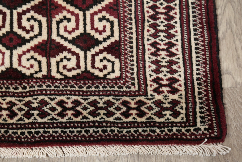 Geometric Balouch Persian Hand-Knotted 3x4 Wool Rug