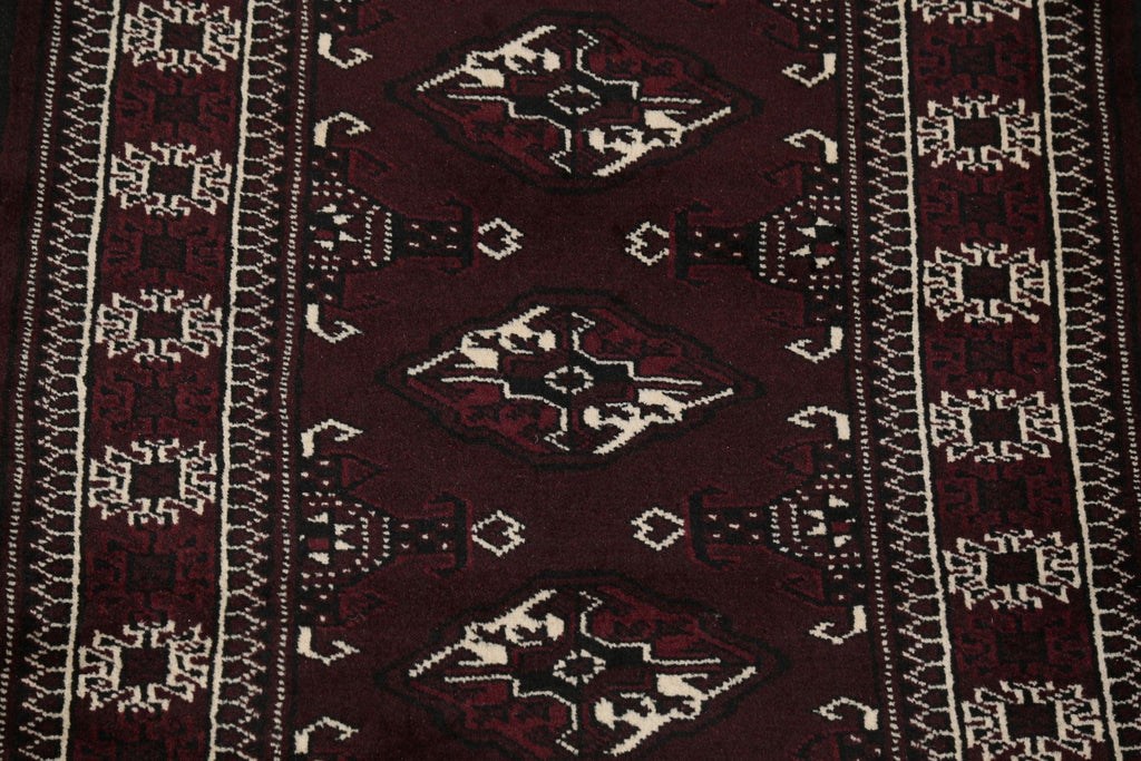 Geometric Balouch Persian Hand-Knotted 3x4 Wool Rug