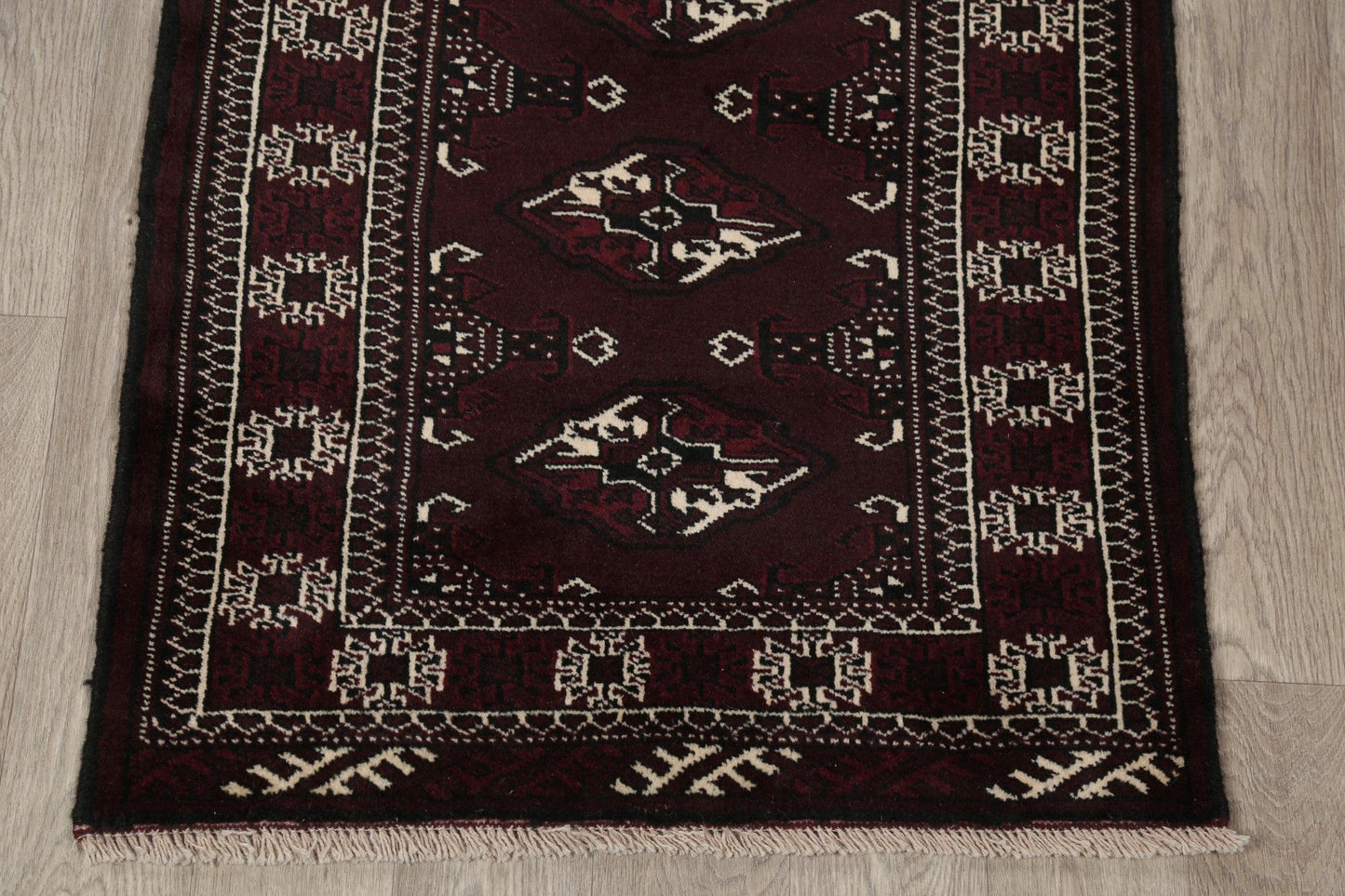 Geometric Balouch Persian Hand-Knotted 3x4 Wool Rug