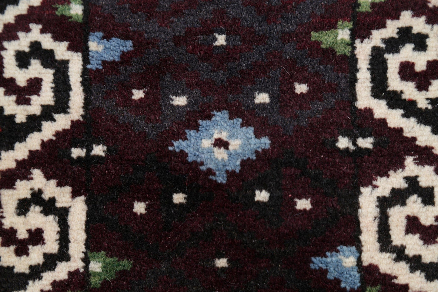 Multi-Colored Geometric Balouch Persian Hand-Knotted 3x4 Wool Rug