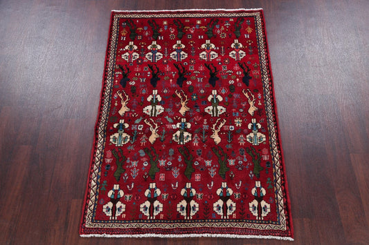 Animal Pictorial Shiraz Persian Area Rug 4x5