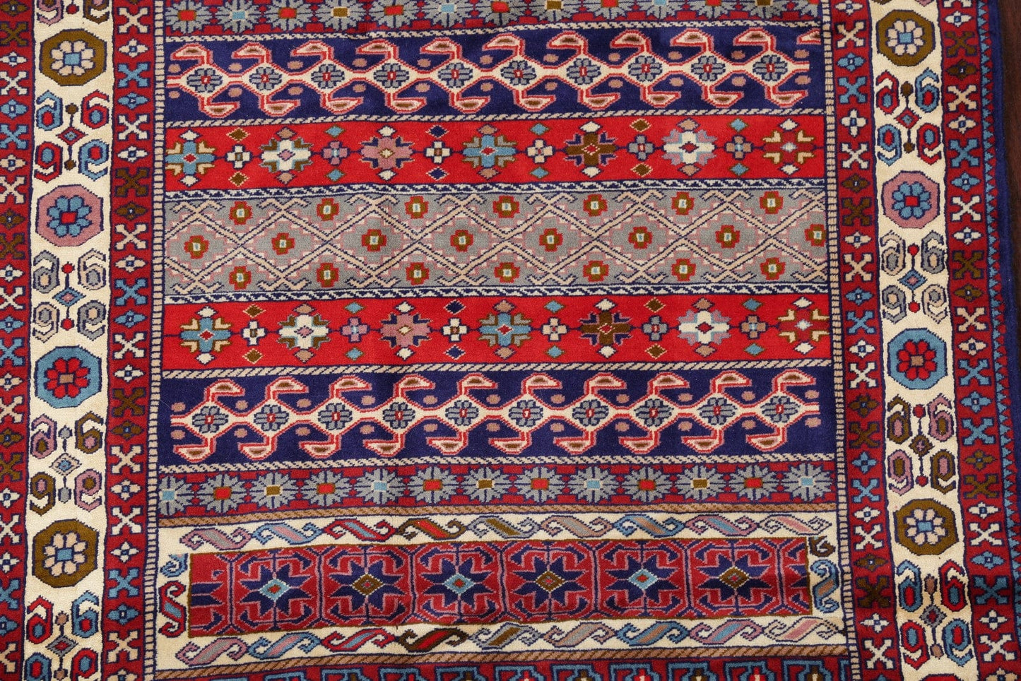 All-Over Geometric Bokhara Pakistan Oriental 4x6 Wool Silk Area Rug
