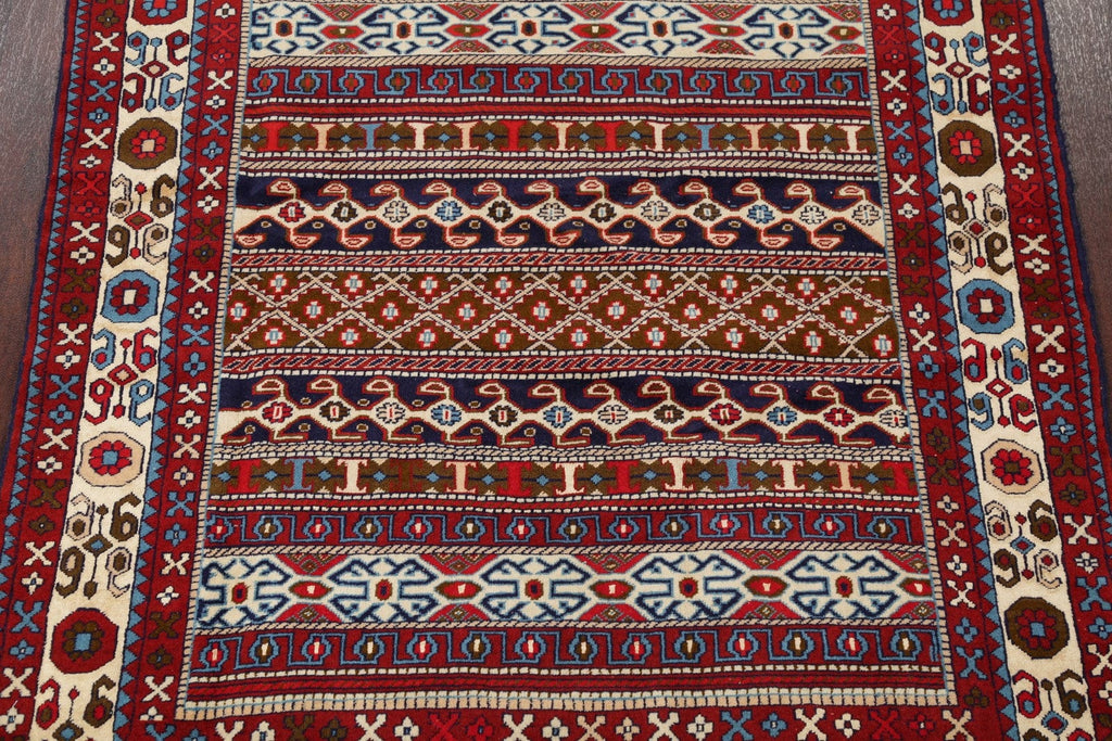 Geometric Bokhara Pakistan Oriental Hand-Knotted 4x5 Wool Silk Area Rug