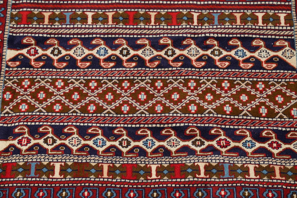 Geometric Bokhara Pakistan Oriental Hand-Knotted 4x5 Wool Silk Area Rug