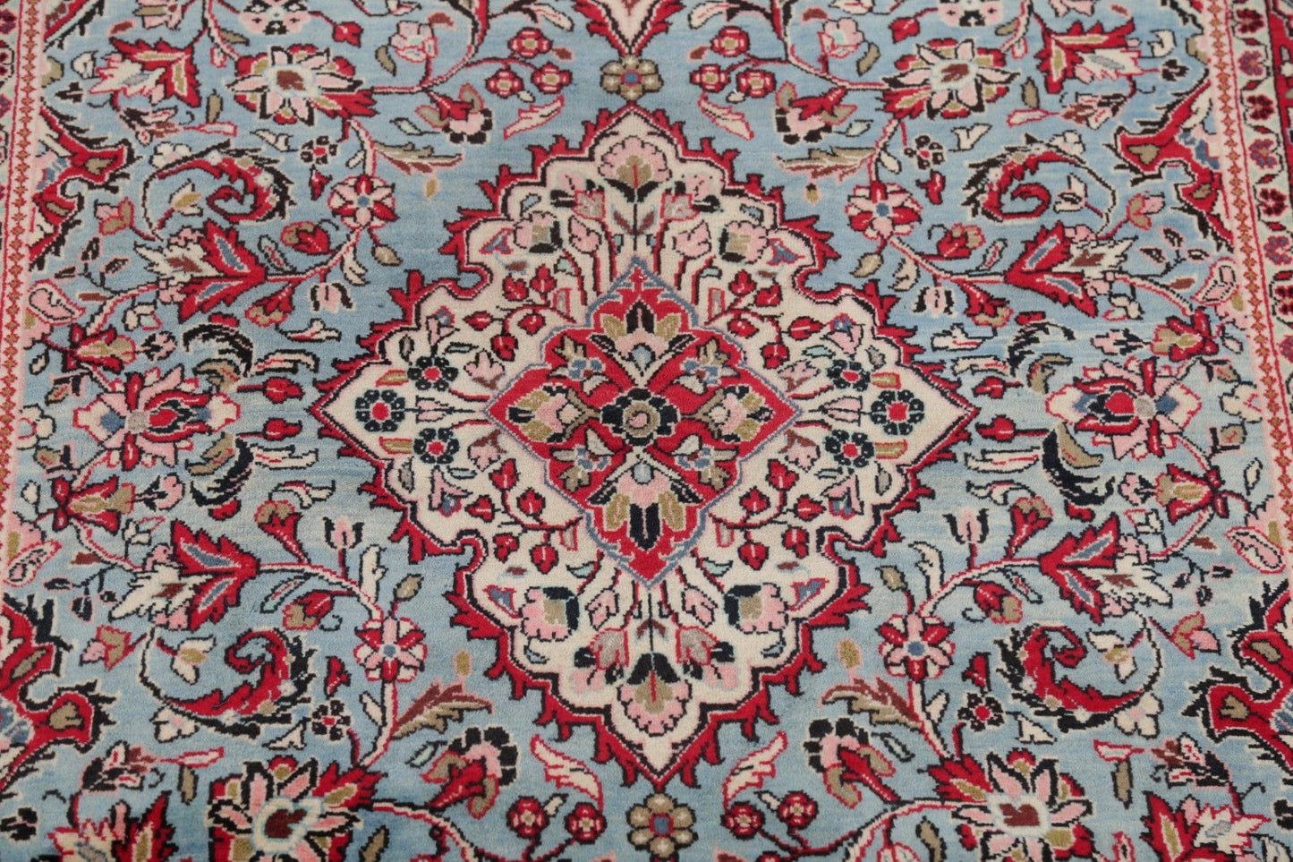 Traditional Floral Kashan Persian Hand-Knotted 4x7 Wool Area Rug