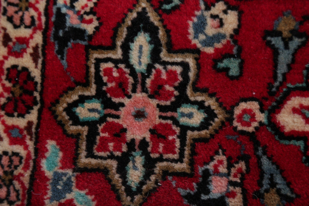 Traditional Floral Kashan Persian Hand-Knotted 4x7 Wool Area Rug