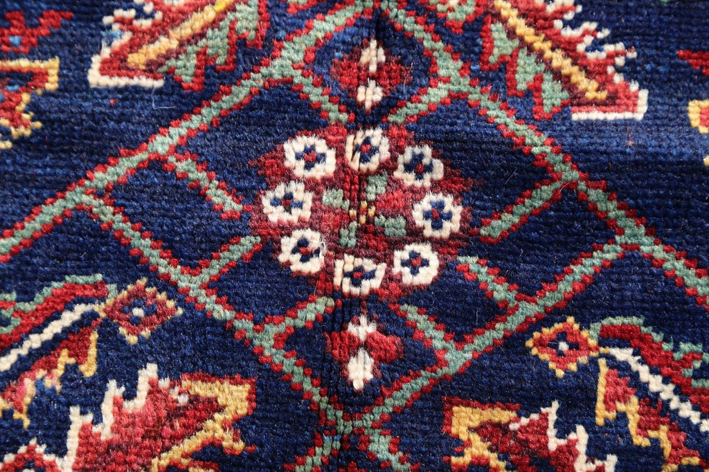 Antique Navy Blue Malayer Persian Hand-Knotted 4x6 Wool Area Rug