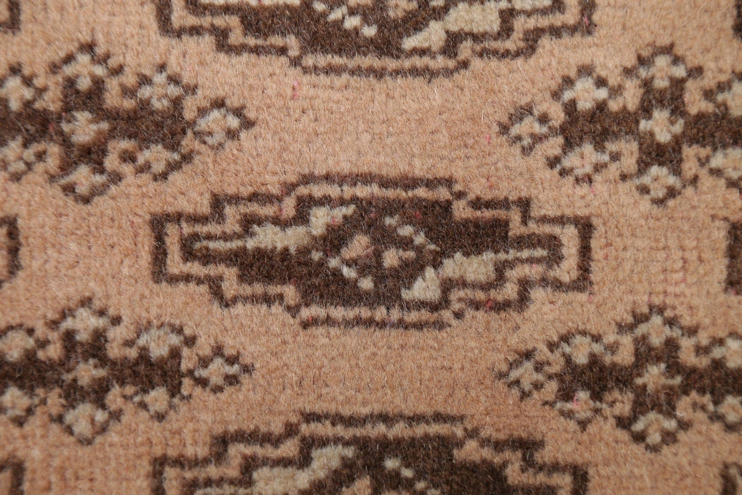 Geometric Brown Bokhara Pakistan Oriental Hand-Knotted 2x3 Wool Rug