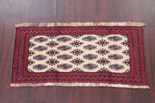Geometric Ivory Balouch Persian Hand-Knotted 2x3 Wool Rug
