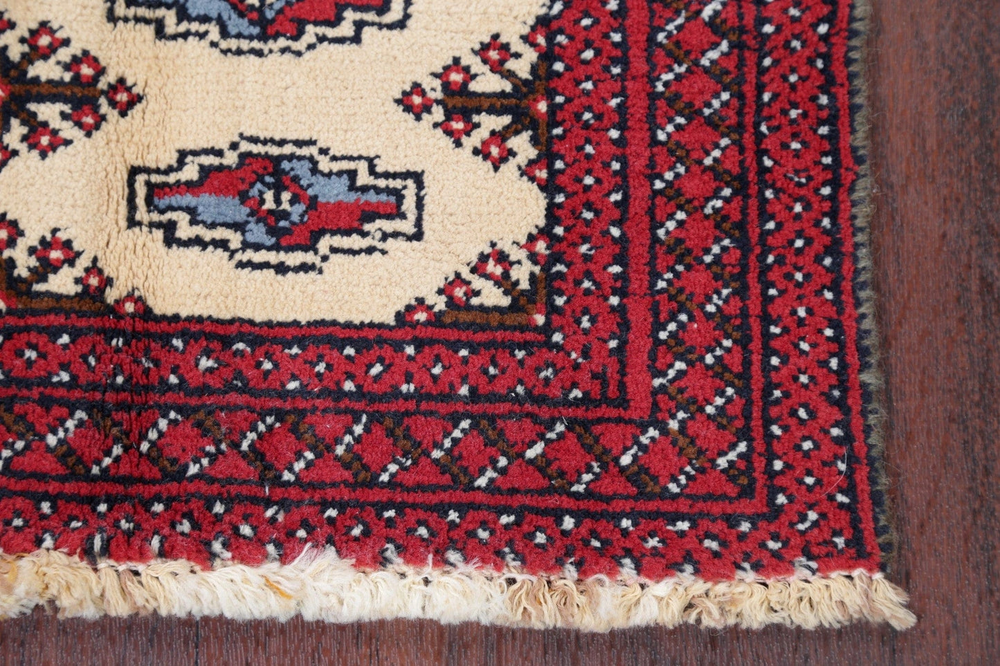 Geometric Ivory Balouch Persian Hand-Knotted 2x3 Wool Rug