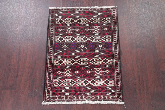 Geometric Balouch Persian Hand-Knotted 2x3 Wool Rug