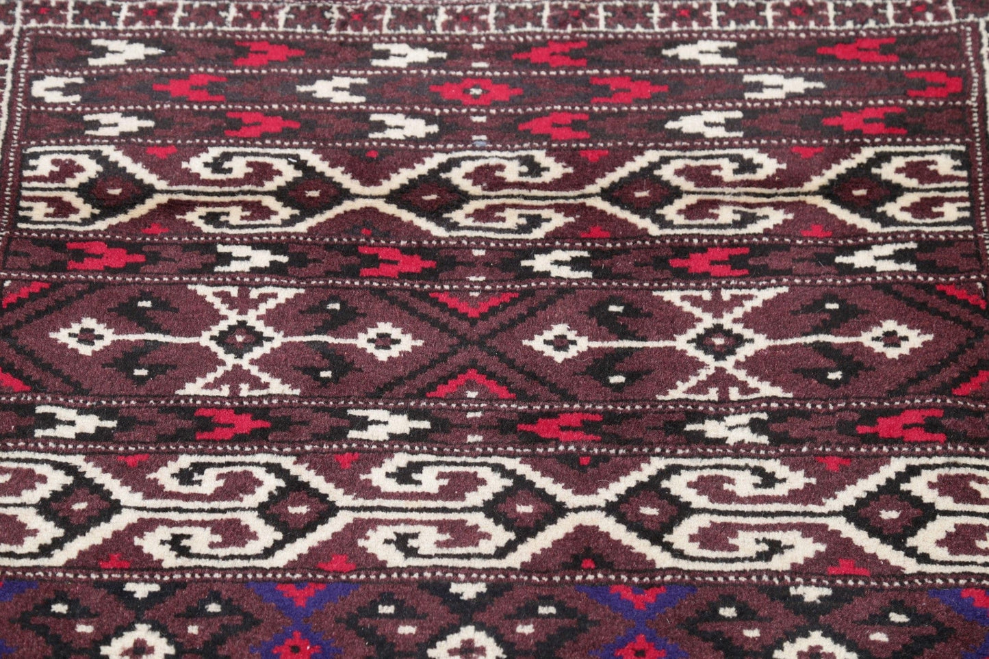 Geometric Balouch Persian Hand-Knotted 2x3 Wool Rug