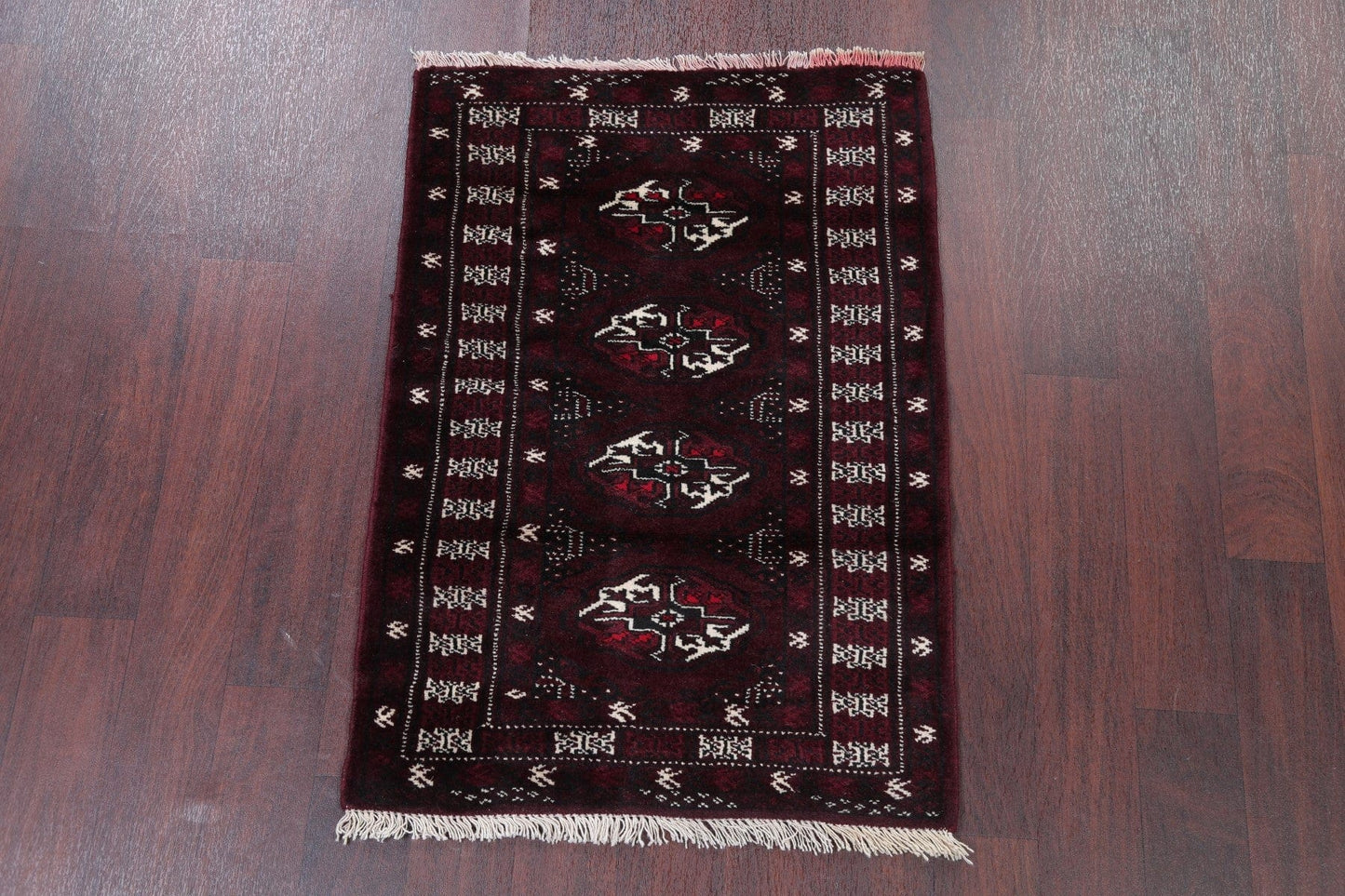 Geometric Balouch Persian Hand-Knotted 3x4 Wool Rug