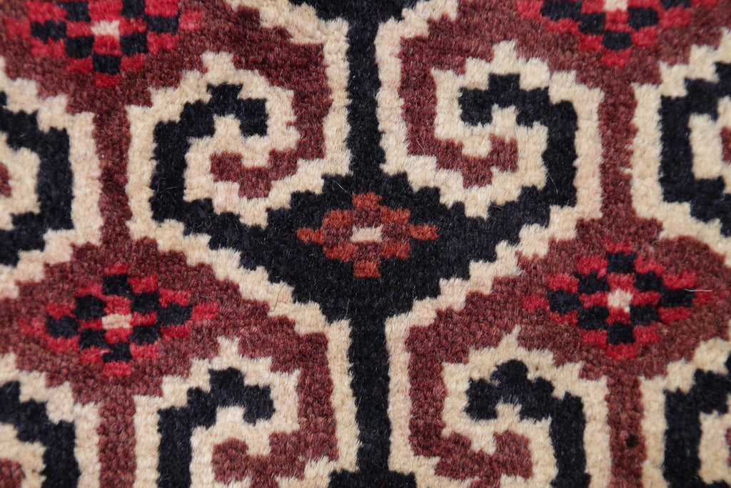 Geometric Balouch Persian Hand-Knotted 3x4 Wool Rug