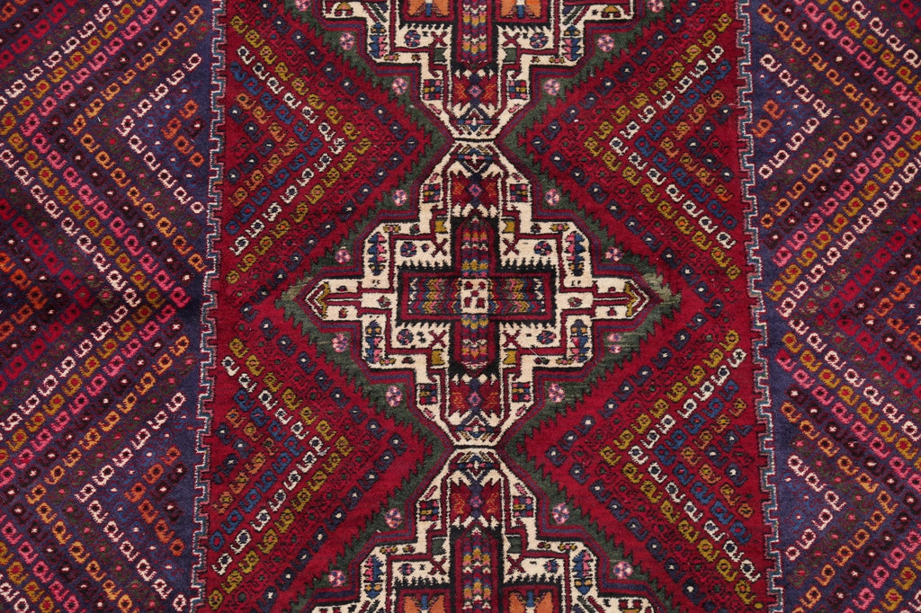 Geometric Sirjan Persian Hand-Knotted 5x6 Wool Area Rug