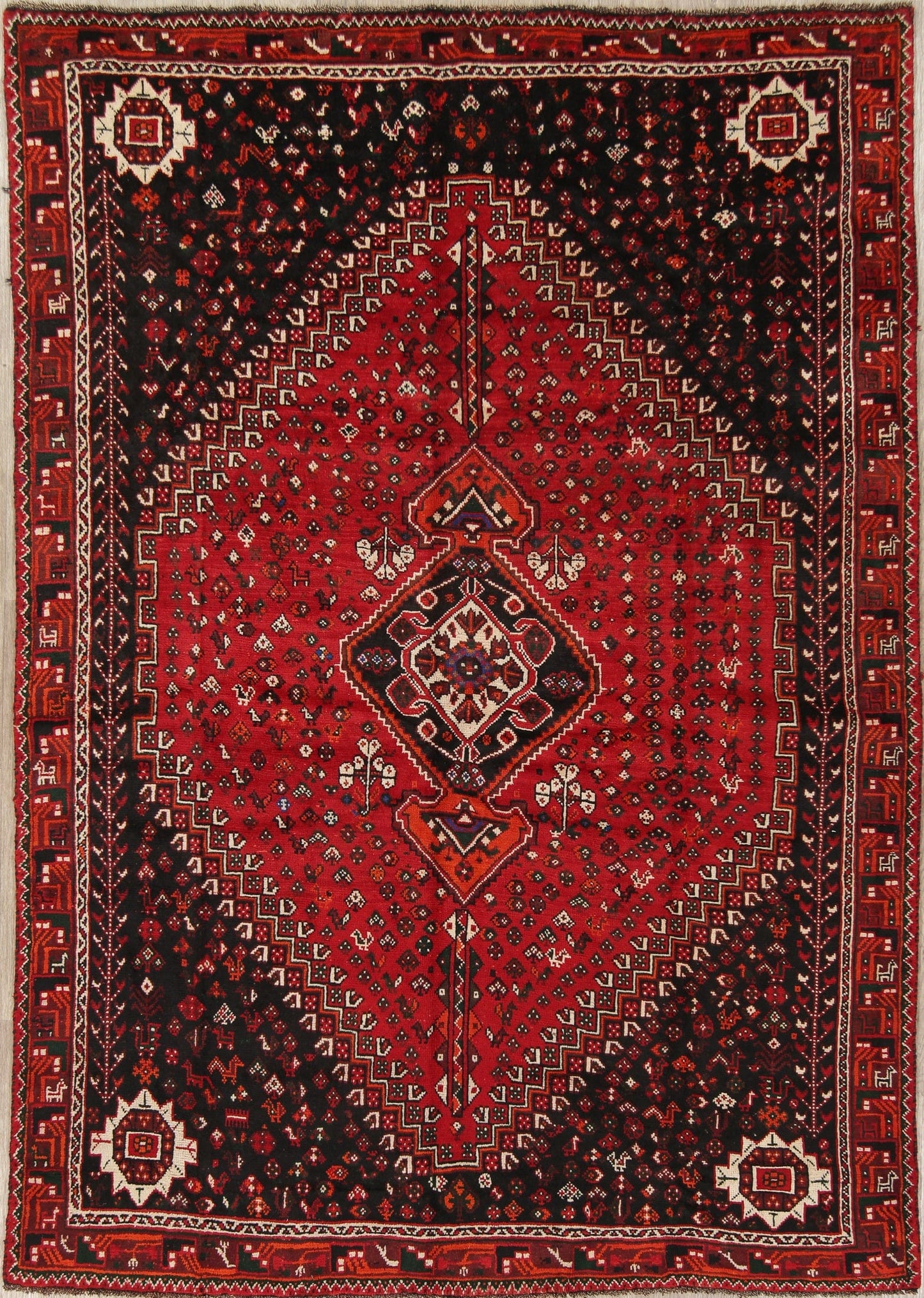 Tribal Geometric Shiraz Persian Area Rug 7x10