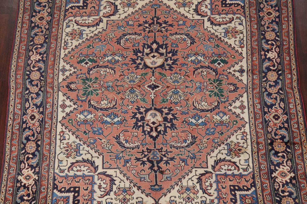 Geometric Heriz Serapi Persian Hand-Knotted 6x7 Wool Area Rug