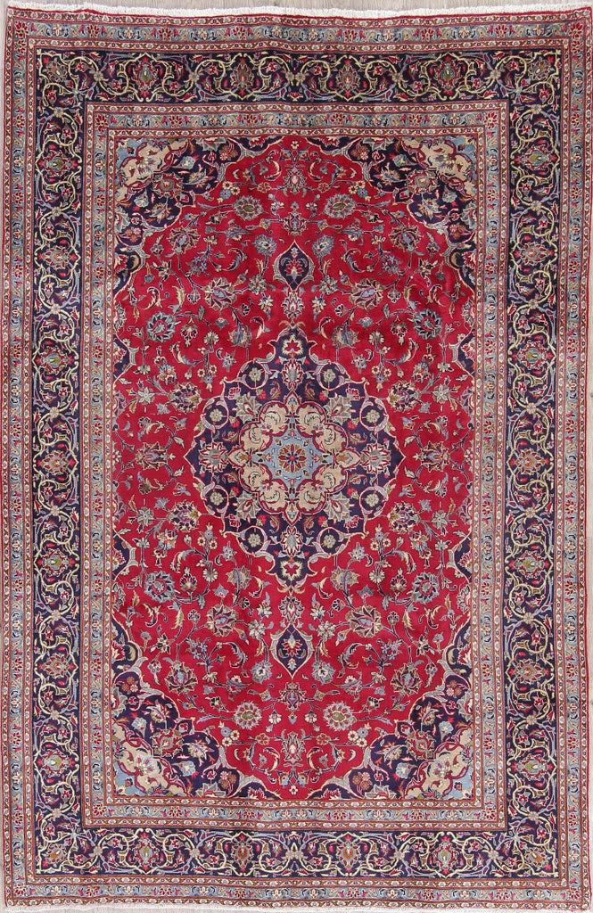 Traditional Floral Kashmar Persian Hand-Knotted 6x10 Wool Area Rug