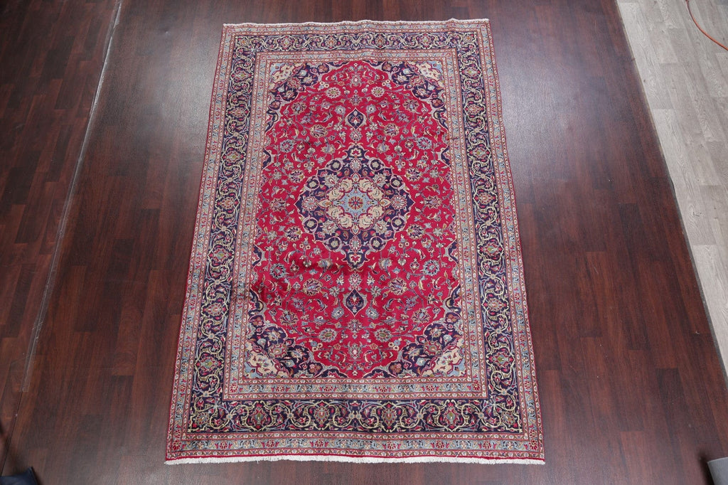 Traditional Floral Kashmar Persian Hand-Knotted 6x10 Wool Area Rug