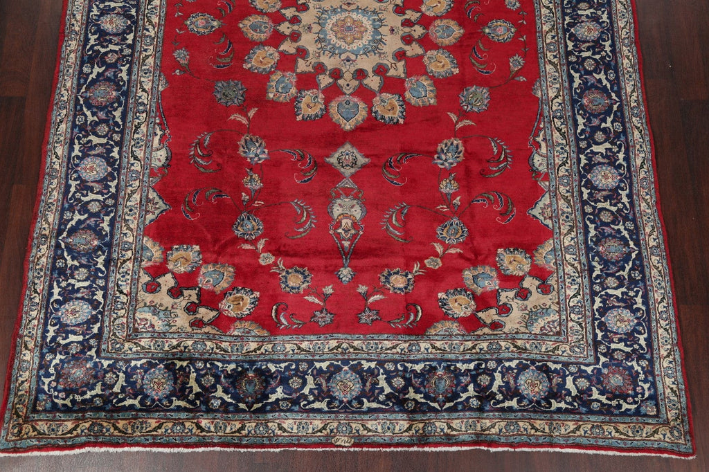 Floral Red Sarouk Persian Hand-Knotted 8x12 Wool Area Rug