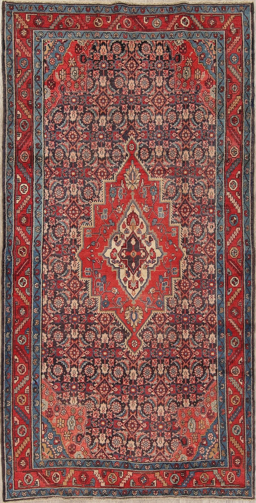 Antique Bakhtiari Persian Hand-Knotted 5x10 Wool Runner Rug