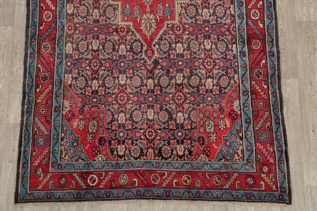 Antique Bakhtiari Persian Hand-Knotted 5x10 Wool Runner Rug