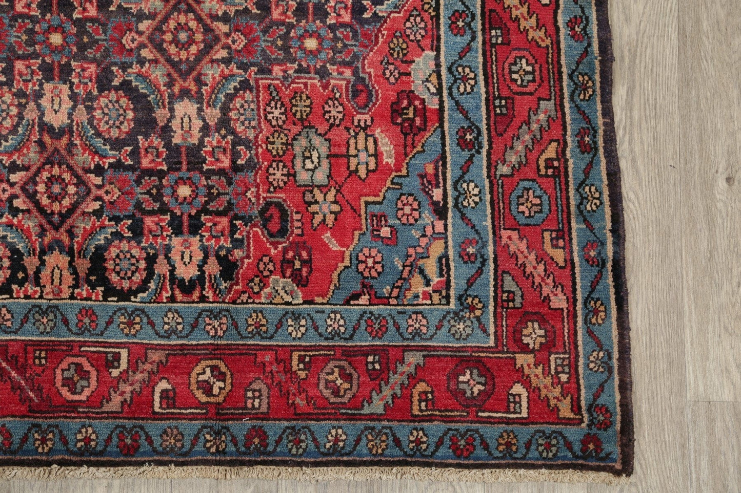 Antique Bakhtiari Persian Hand-Knotted 5x10 Wool Runner Rug