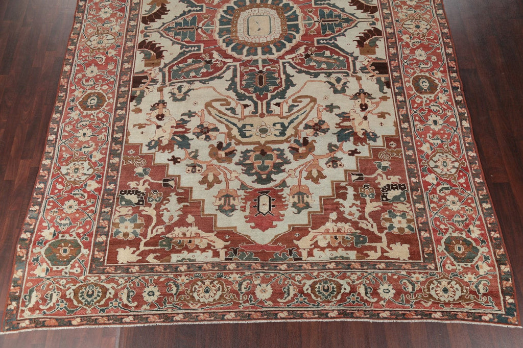 Antique Pre-1900 Vegetable Dye Heriz Serapi Persian 10x15 Wool Rug