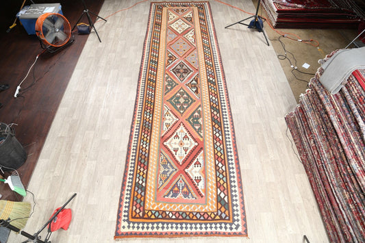 Geometric 5x19 Kilim Shiraz Persian Rug Runner