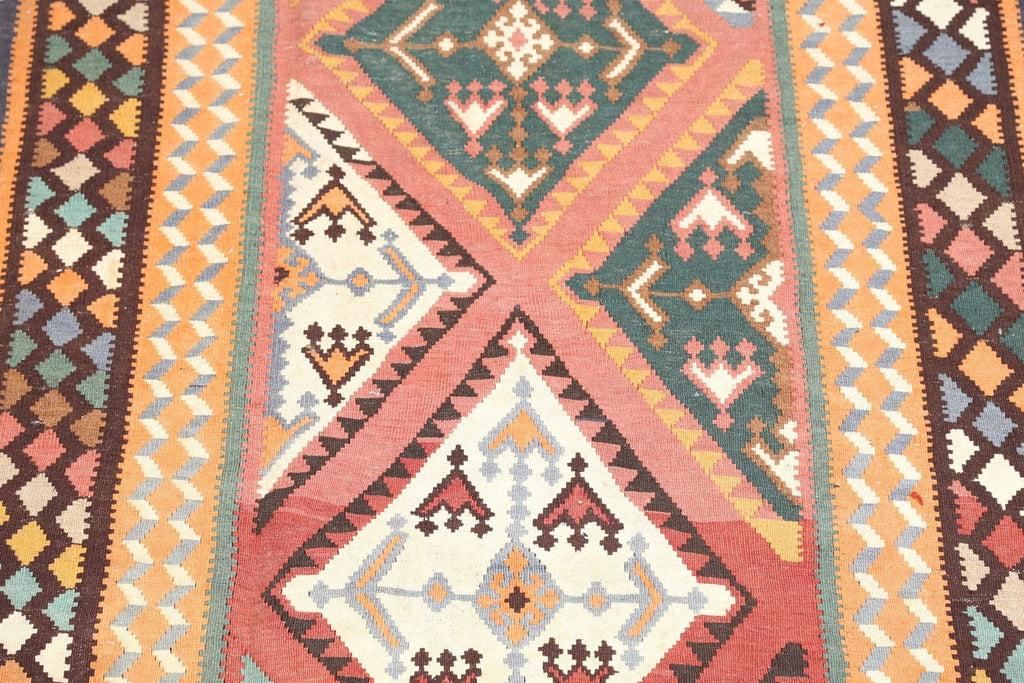 Geometric 5x19 Kilim Shiraz Persian Rug Runner