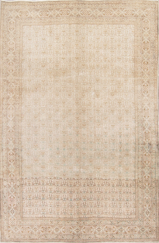 Muted Tabriz Persian 6x8 Wool Distressed Area Rug