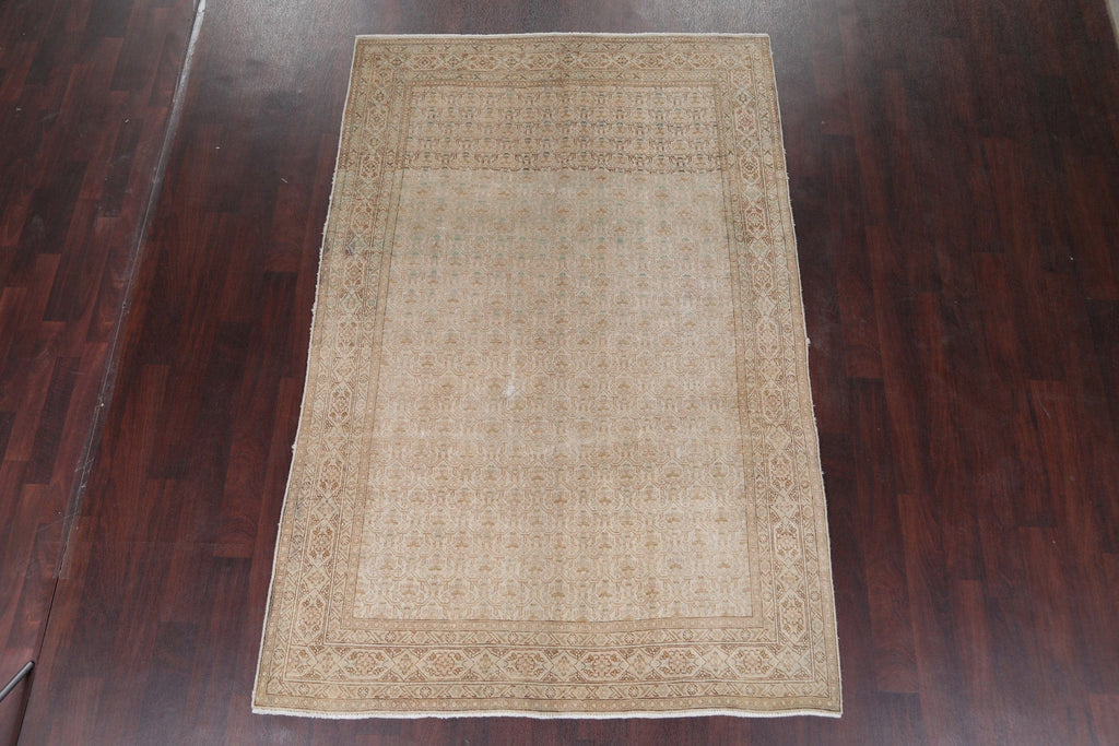 Muted Tabriz Persian 6x8 Wool Distressed Area Rug