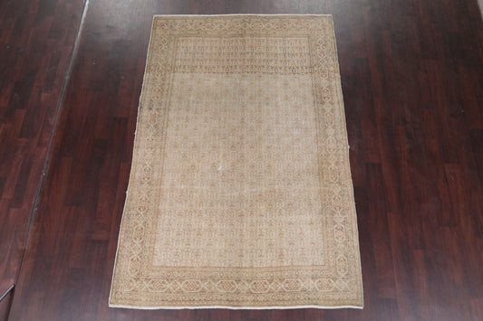 Muted Tabriz Persian 6x8 Wool Distressed Area Rug