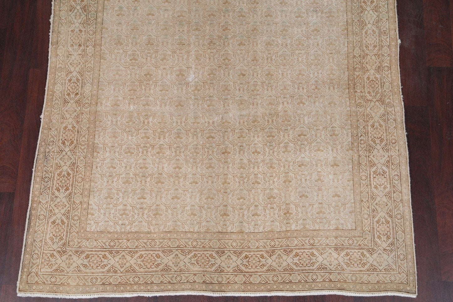 Muted Tabriz Persian 6x8 Wool Distressed Area Rug