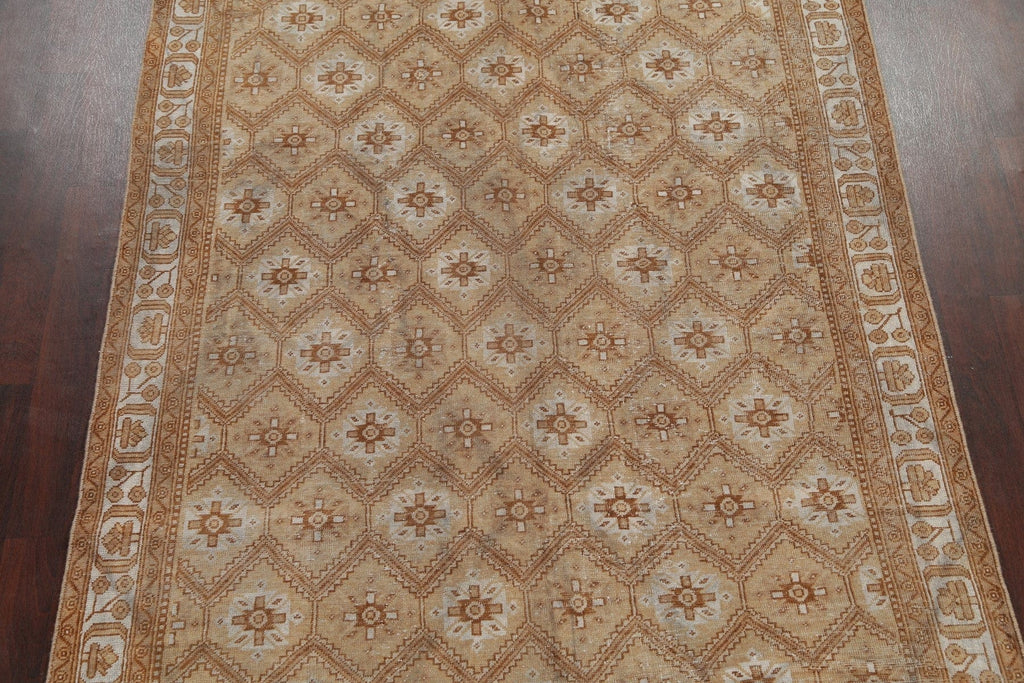 Muted Ferdos Persian 7x10 Wool Distressed Area Rug