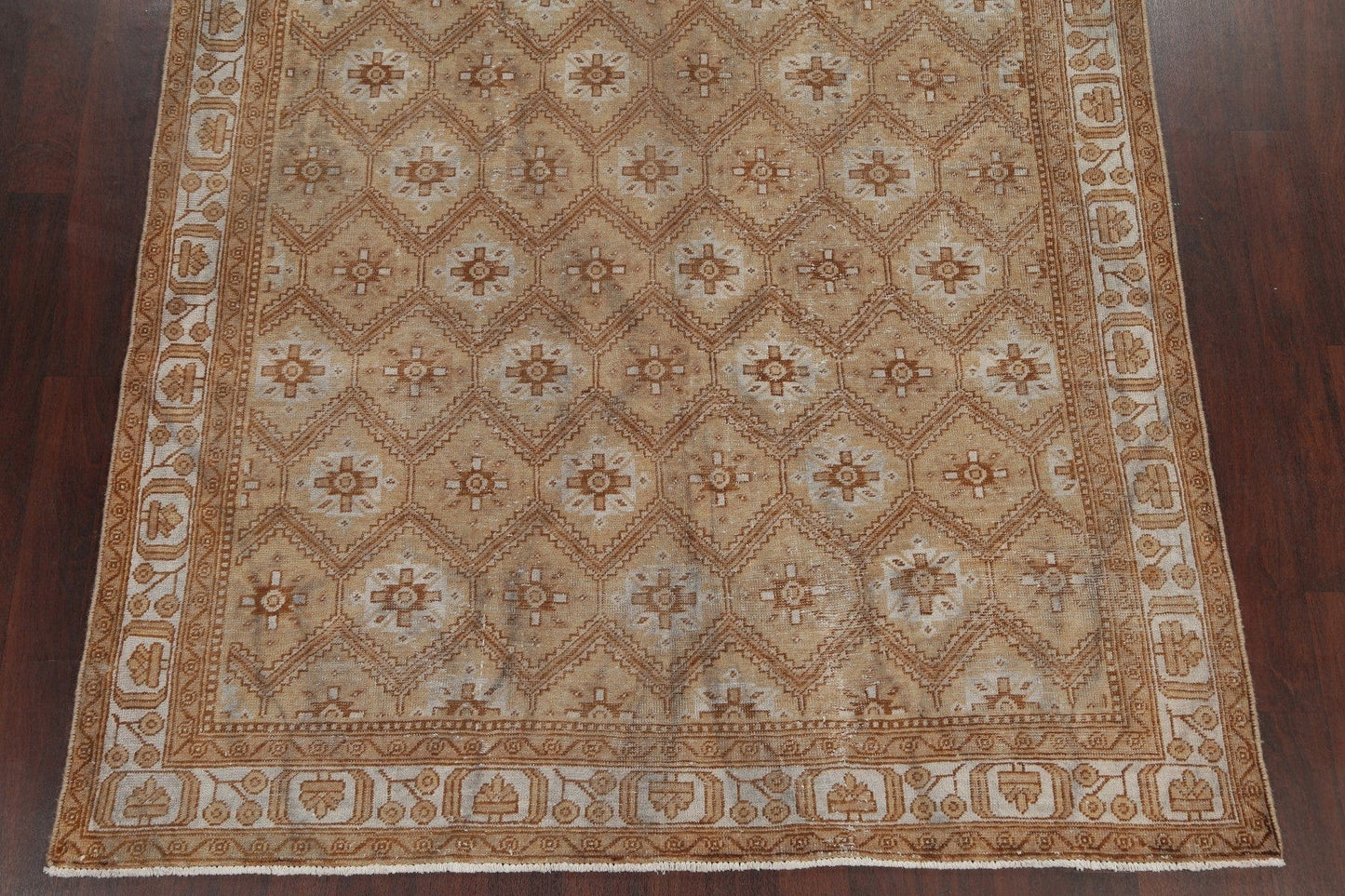 Muted Ferdos Persian 7x10 Wool Distressed Area Rug